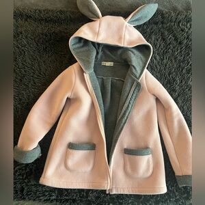 ❤️Tucker & Tate Fleece Pink Kids Hooded Jacket, with Bunny Ears GUC
